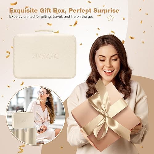 7MAGIC 7-in-1 Hot Air Styler, Hair Styler Dryer Brush with Auto-Wrap Curlers, High-Speed Hair Dryer for Fast Drying, Volumizing & Straightening, Travel Case Included, Champagne Gold thumbnail 9