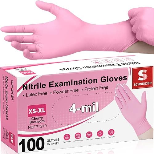 Schneider Nitrile Exam Gloves, 4-mil Medical Gloves Disposable Latex Free, Powder Free, Food Safe Glove for Examination - Image 1