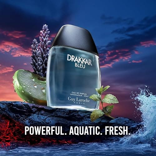 Guy Laroche Drakkar Bleu - Iconic Designer Fragrance - Powerful, Aquatic & Fresh Eau de Parfum - Aquatic Fougère - Long Lasting Mens Cologne - Day and Evening Scent 3.4 Fl Oz thumbnail 2
