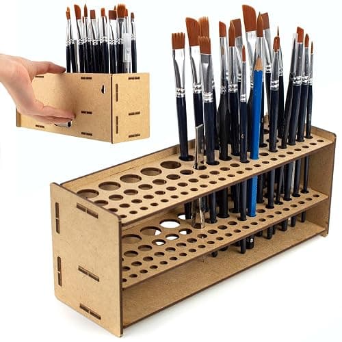 PROSCALE Paint Brush holder. Large Capacity Paint brush organizer and Art Supply Organizer kit for table and wall miniatures modeling crafts - Image 1