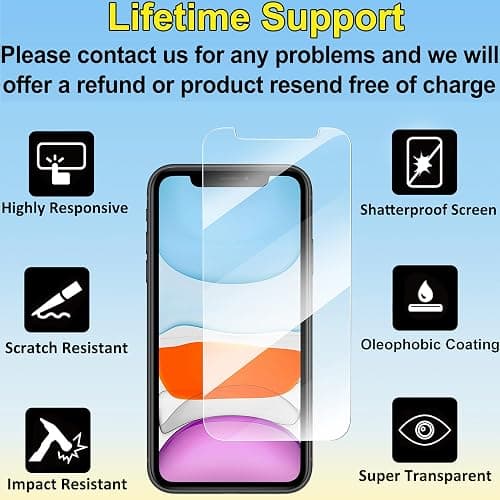 4youquality [4-Pack Screen Protector for iPhone 11 and iPhone XR 6.1-Inch, Tempered Glass Film, [LifetimeSupport][Anti-Scratch][Anti-Shatter] thumbnail 2