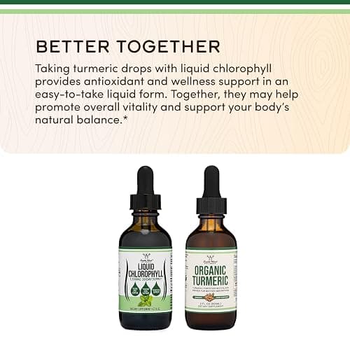 Chlorophyll Liquid Drops - for Digestion, Gut Health, Energy and Detox - Vegan Safe (Rich, Full Texture and Taste, Not Watered Down), 2oz Peppermint Flavored, by Double Wood thumbnail 5
