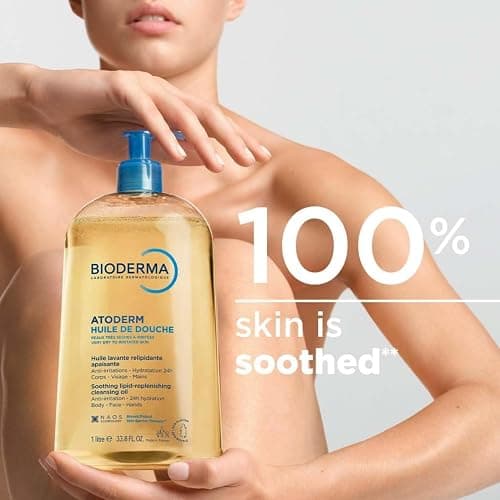 Bioderma Atoderm Shower Oil - Cleansing Oil Body Wash for Very Dry to Eczema-Prone Skin, Shower Oil to Nourish, Soothe & Restore Sensitive Skin, Soap Free - 1L thumbnail 5