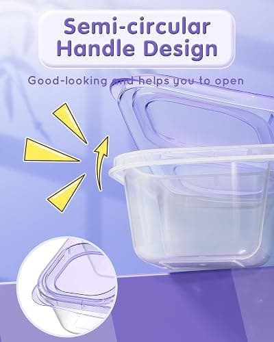Canfanni 5 Pcs Bento Snack Containers, Reusable 4 Compartment Divided Food Storage Containers, Divided Lunchable Container for School, Work and Travel (All Transparent) thumbnail 4