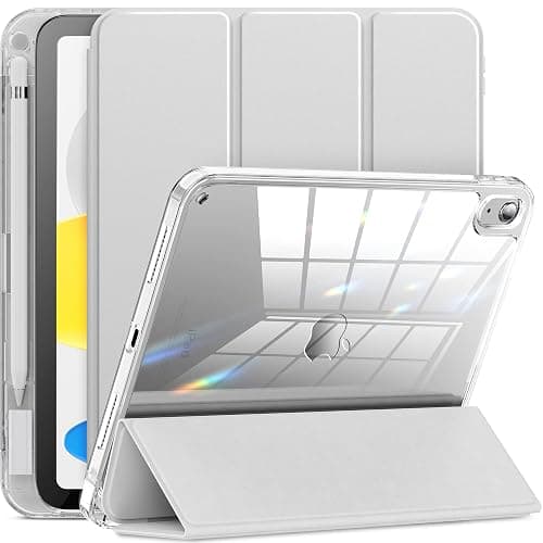 INFILAND Compatible with iPad (A16) 11th Generation 11 Inch 2025 Case, iPad 10th Generation Case 2022 10.9 Inch 2022, Crystal Clear with Slot for Pencil & Charging Adapter, Silver - Silver - Image 1