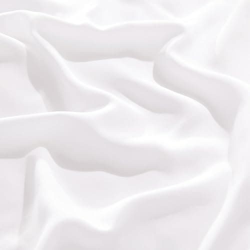 Bedsure PureWoven 100% Rayon Derived from Bamboo, Full Size Sheets, 4 PCS | Cooling Sheets for Hot Sleepers, Breathable & Silky Soft, 16" Deep Pocket, Hotel Luxury Bedding, White thumbnail 9