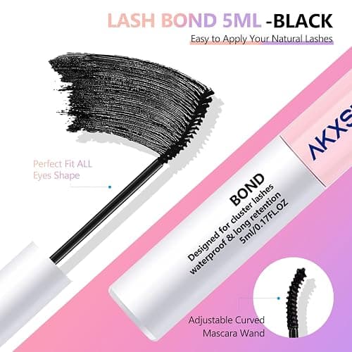 AKXSINKA Lash Bond and Seal Lash Glue, Lash Cluster Glue for DIY Eyelash Extension, Strong Hold 72 Hours eyelash bond and seal waterproof for sensitive eyes thumbnail 4
