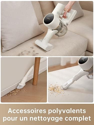 dreame R10 Aspirateur Balai sans Fil, Aspiration puissante de 120AW, Autonomie de 60 Min, Filtration avancée, Brosse Multi-Surfaces avec éclairage LED Idéal pour ménage, Poils d'animaux et Tapis thumbnail 5