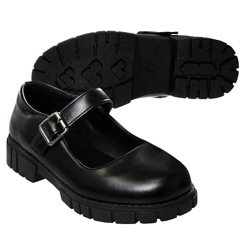 French Toast Girls Round Toe Ankle Strap Maryjane School Shoes - Mary Jane Chunky Platform Oxford Dress Shoe Pumps - Black/Navy/Brown (Size 12-5 Little Kid/Big Kid) thumbnail 5