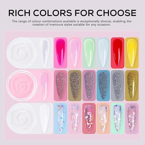 Acrylic Nail Kit for Beginners: Professional Acrylic Powder Set with Everything for Starter - U V Light Nail Drill and Liquid - Full Tools Decoration Tech Gifts for Home Salon Women thumbnail 3