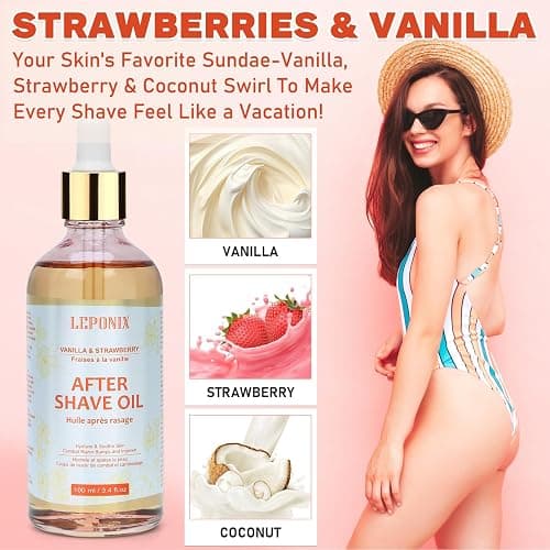 After Shave Oil for Women - 2025's Vanilla Strawberry Revolution (Not Grandma`s Shave Oil) - Hydrating, Soothing Body Oil After Shower, Prevents Ingrown Hairs & Razor Burn – Ingrown Hair Oil 100ml thumbnail 2