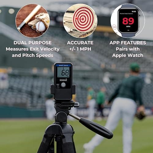 Pocket Radar Smart Coach Speed Gun for Baseball, Softball, Cricket - Accurate Pitching & Sports Speed Measurement, Portable Baseball Radar Gun Compatible with Pocket Radar App (iOS/Android) thumbnail 4