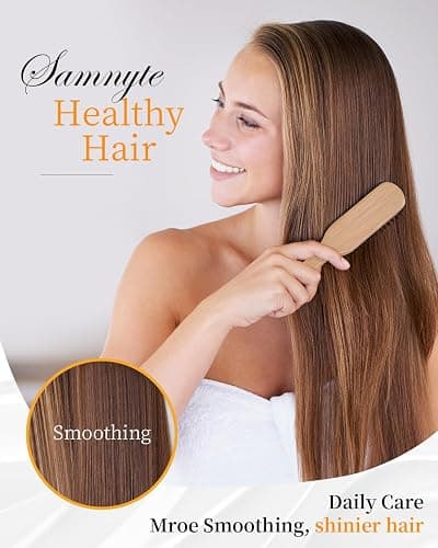 100% Boar Bristle Hair Brush & Hair Wax Stick Set, Soft Bristle Hair Brush for Fine to Medium Hair of Women & Men, Slick Back Hair Brush for Balance Hair Oil, Wax Sticks for Hair Smooth Frizz & Flyaways thumbnail 3