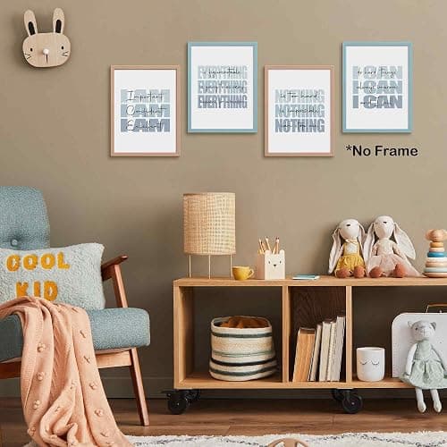 TLESKE Blue and White Inspirational Posters Prints Unframed Set of 4, Preppy Motivational Wall Art Prints Decor for Office Teen Boys Girls Dorm Room Bedroom, Positive Affirmations Wall Pictures, 12x16 thumbnail 5