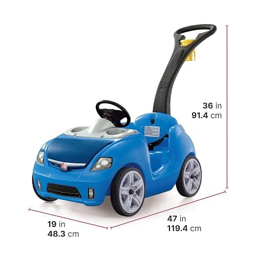 Step2 Whisper Ride II Buggy Kids Push Car, Ride On Toy, Stroller Substitute, Includes Seat Belt & Horn, Made of Durable Plastic, Max Weight 50 lbs., For Toddlers 1.5-4 Years Old, Blue thumbnail 3