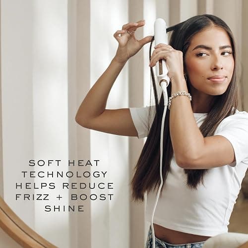 Kristin Ess 3-in-One Professional Titanium Hair Straightener, Curler & Waver for Women - Dual Voltage - 440 Degrees - 1 1/4" - Wet to Dry - Ionic Flat Iron, Curler 2 in 1 - Frizzy, Curly + Thick Hair thumbnail 4