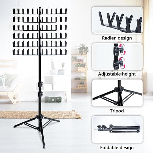 Eastdone Braiding Hair Rack Standing Extension Holder Hanger, 144 Pegs Divider for Separator Stand Display (Black) thumbnail 4
