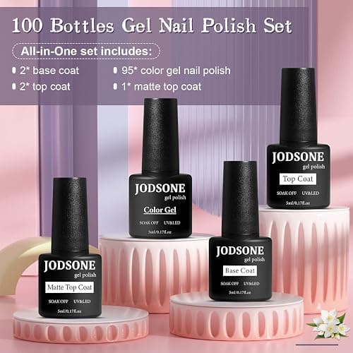 JODSONE Gel Nail Polish Starter Set 100 Pieces Multi-color Gel Nail Polish Nail Salon Home Use In Shine thumbnail 2