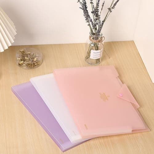 SKYDUE Accordion File Organizer, File Folders with 5 Pockets, Portable Document Organizer, Pink School Office Supplies thumbnail 5