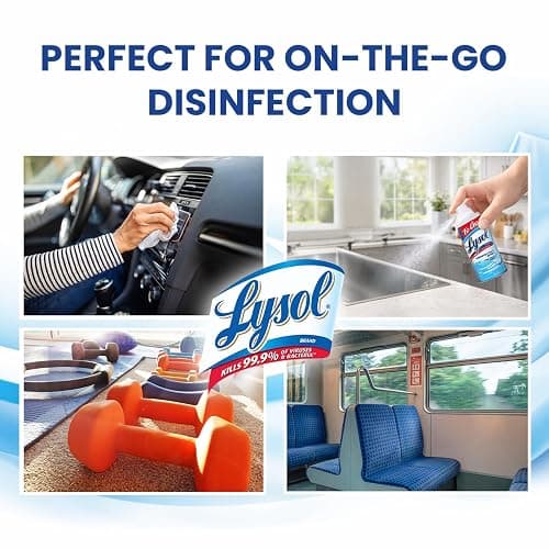 Lysol To Go Bundle - 1.5 Ounce Crisp Linen Disinfectant Spray and Lemon Lime Disinfecting Wipes Flat Pack thumbnail 5
