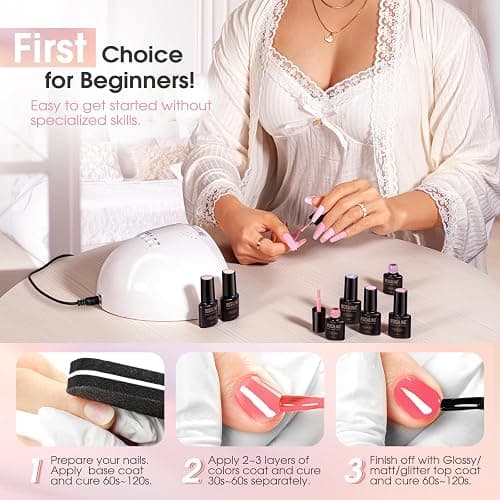 ROSALIND 30pcs Jelly Gel Polish Set, 26 Colors Translucent Nude Pink Neon Gel Nail Polish Set with Sheer Matte Glossy Glitter Effects for Nails with Base Gel Top Coat Salon DIY Home thumbnail 7
