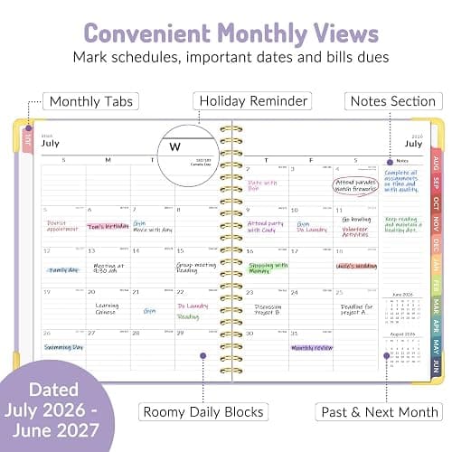 Forvencer Academic Planner 2026-2027, July 2026-June 2027 Weekly & Monthly Hardcover Calendar Planner, 8.5" X 11", Daily Agenda Book, School Office Notebook College Teacher Student Organizer A4, Blue thumbnail 4