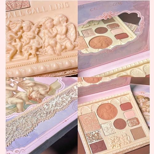 Embossed Eyeshadow 10 Colors Eyeshadow Palette Makeup Blush Highlighter All In One Disc Matte&Glitter Eyeshadow Makeup High Pigmented Shades Naturing-Looking Multifunctional Eyeshadow Palette thumbnail 7