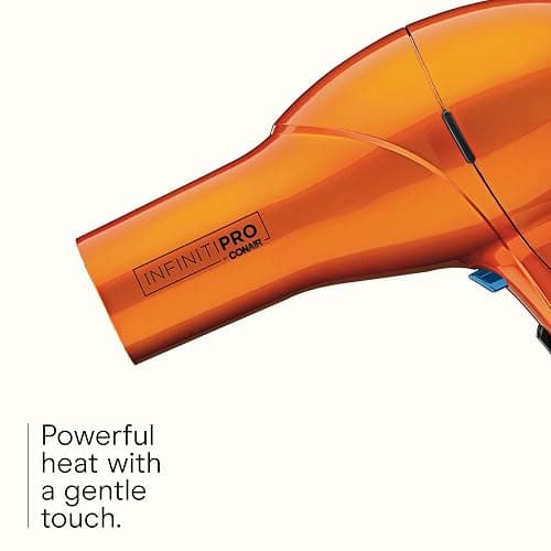 Infiniti PRO CONAIR Hair Dryer with Diffuser, Professional AC Motor, Tourmaline Ceramic Technology Blow Dryer, Includes Concentrator and Blowout Brush, Amazon Exclusive, Orange thumbnail 4