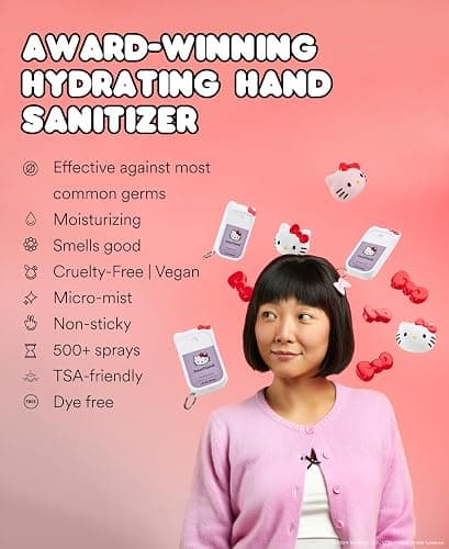 Touchland x Hello Kitty® Hand Sanitizer + Mist Case for Touchland Mist 1FL OZ., Scented & Stylish Hydrating Sanitizer Spray Bundle, Travel Size, Dye Free thumbnail 2