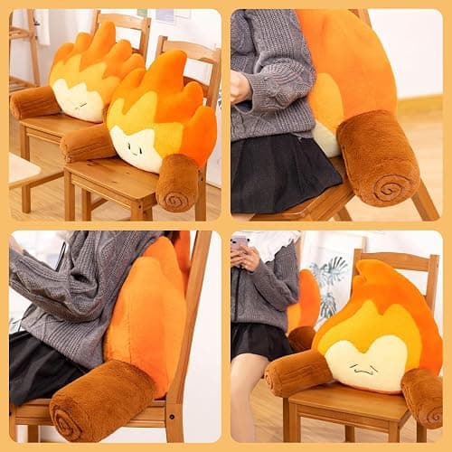 Gujuja Reading Pillow for Sitting in Bed Funny Campfire Back Pillows Cartoon Bonfire Backrest on Chair, Couch, Bed, Sofa and Car thumbnail 6