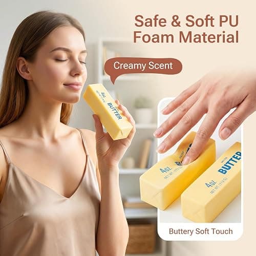 Butter Squishy Toys, Slow Rising Stress Relief Squishies, Soft PU Cream Scented Sensory Fidget Toys for Kids & Adults, Home & Desk Decor, Party Favors & Gifts thumbnail 5