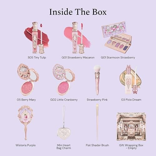 Flower Knows Rococo Delight 11-Piece Makeup Gift Box Set,Includes Makeup Palette,Blush,Highlighter,Lip Gloss,Hand Mirror,Bag Charm,Eyeshadow Brush,Blush Brush,Box,Perfect Anniversary Valentine Gift thumbnail 2
