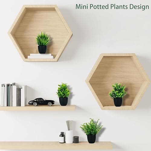 DCECDWD Set of 4 Fake Plants 7” Small Potted Plants Artificial Plants Indoor Mini Greenery Plants for Indoor Decor Home Shelf Office Decor, Compact Black Pot thumbnail 4