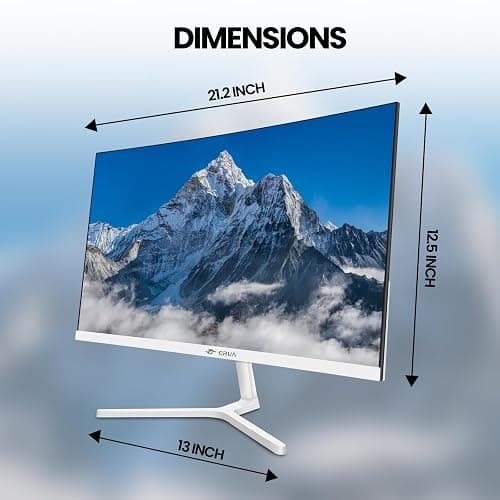 CRUA 24 Inch Curved Gaming Monitor 200Hz, FHD 1080P 120% sRGB White Computer Monitor, Support AMD freesync, Low Motion Blur, Eye Care,Wall Mountable/Tilt Adjustable(DisplayPort1.4 & HDMI2.0) - 24 Inch - White FHD 200HZ thumbnail 6