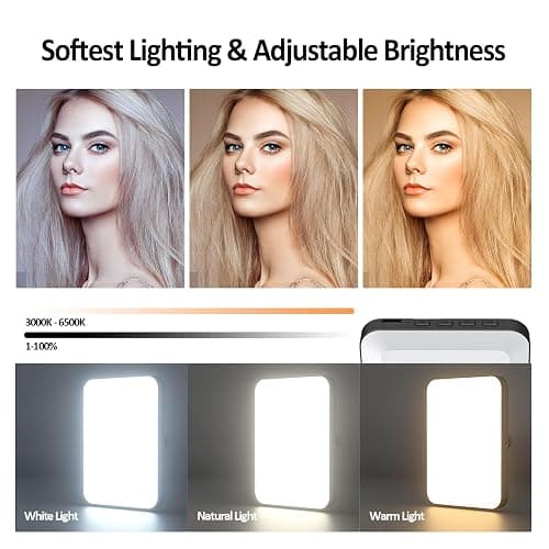 XINBAOHONG Rechargeable Selfie Light, Clip Fill Light for Phone Laptop Tablet Portable Light for Video Conference Live Streaming Zoom Call Makeup Picture (Black) thumbnail 2