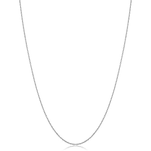 Kooljewelry Womens Classic Rope Chain - 10k White Gold Lightweight Thin Necklace, Polished - Image 1