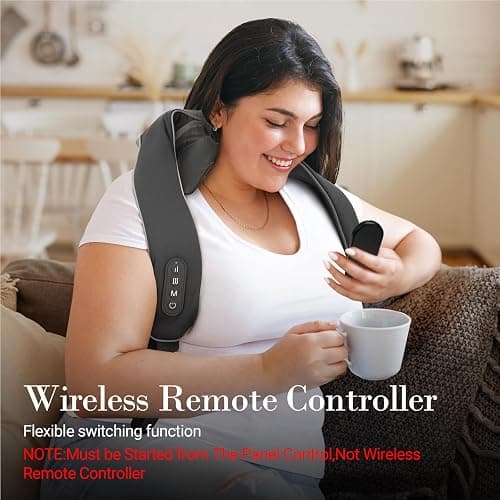 Neck and Shoulder Massager with Heat [Remote Control], FSA Eligible HSA, 6D Kneading Shiatsu Neck and Back Massager for Pain Relief Deep Tissue, Cordless Handsfree Electric Back Massager, Gift for Her thumbnail 4