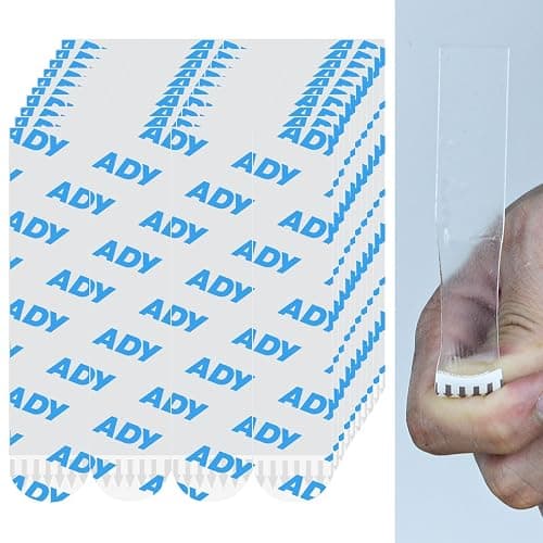 ADY Removable Double Sided Tape Heavy Duty 40 Pack, Clear Picture Hanging Strips Damage Free for Wall, Refill Adhesive Strips for Rent Room, Nano Transparent Adhesive Tape for Decor, Poster - Image 1