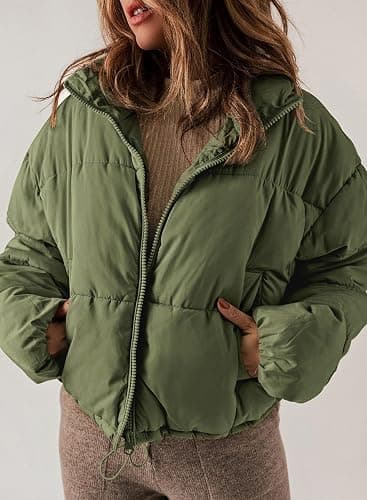 Dokotoo Womens Winter Quilted Jackets Long Sleeve Full Zip Puffer Jacket Coats with Pockets thumbnail 7