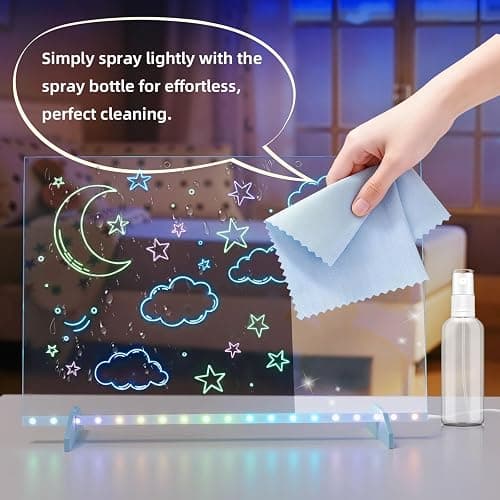 Lumiboard Led Drawing Board with 8 Colors, 13"x10" Acrylic Dry Erase Board with 13 Light Effects, Glow Doodle Board Gifts for Kids for Easter Halloween Christmas Birthday Gifts Presents thumbnail 3