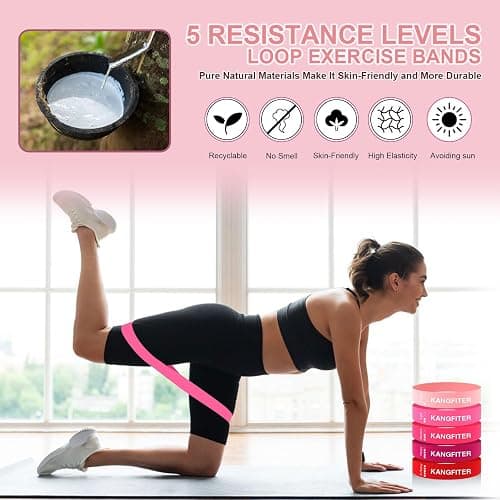 KANGFITER Pilates Equipment Kit for Home Workout, Pilates Ring and Ball Set with Adjustable Ankle Wrist Weights, Resistance Bands, Tape Measure, Bag, Pilates Essentials Accessories for Women Yoga thumbnail 5
