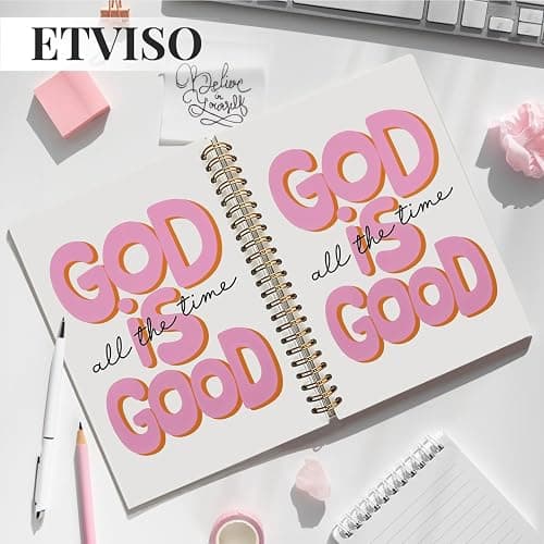 ETVISO Pink Bible Journal Notebook for Women, Inspirational Christian Gifts for Women, Prayer Bible Supplies Journal, Church Notes Notebook, Cute Preppy Aesthetic Hardcover Spiral Notebooks 5.5x8.3 thumbnail 4