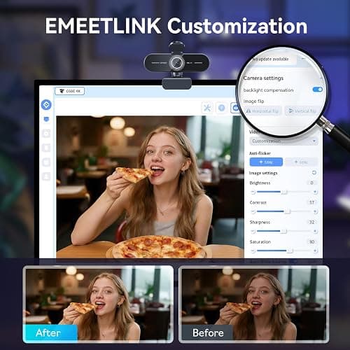 EMEET C60E 4K Webcam for Streaming & Gaming，PDAF Autofocus | Dual Mics, Live Streaming Camera with Auto Light Correction, Plug & Play USB Webcam for PC & Mac thumbnail 7