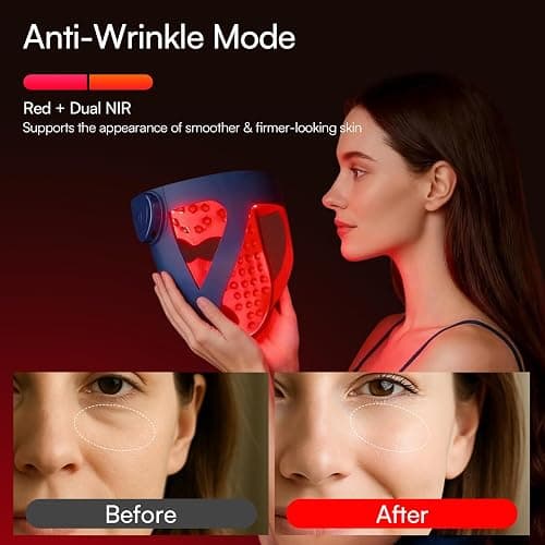 INIA GLOW 4D Wireless Red Light Therapy Mask for Face, Dual NIR, 320 LEDs | 4D Contour-Fit, Under-Eye Cooling, 4 Modes, Cordless & Rechargeable, Home & Travel Use, Skincare Gift for Women Wife Mom thumbnail 4