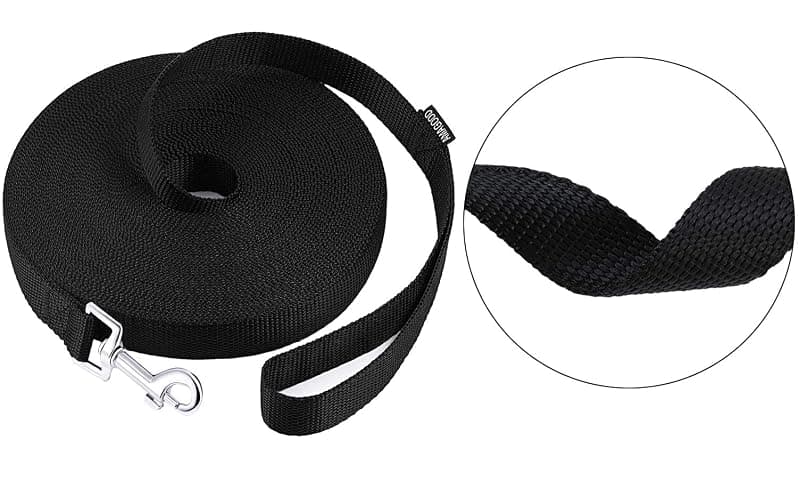 AMAGOOD Dog/Puppy Obedience Recall Training Agility Lead-15 ft 20 ft 30 ft 50 ft Long Leash-for Dog Training,Tie Out,Play,Safety,Camping (15 feet, Black) thumbnail 3