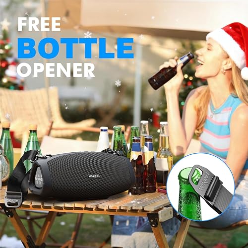 W-KING Bluetooth Speaker Loud, 120W Max Portable Speakers Bluetooth Wireless, IPX6 Waterproof Party Large Speaker Outdoor Boombox Subwoofer*2, 70W Triple Passive Radiator-42H Deep Bass, TF, AUX, EQ thumbnail 5
