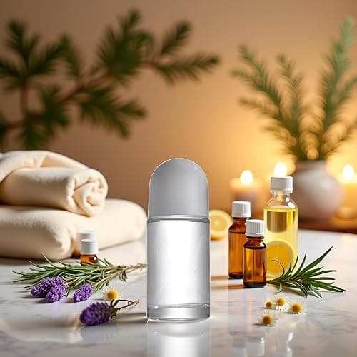 2Pcs White 50ML Glass Empty Roller Bottles with Plastic Roller Ball, Deodorant Roll On Containers Leak Proof Massage Ball Bottles with Cap for Essential Oil Perfume Cosmetics thumbnail 4