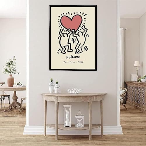 Atrippy Minimalist Large Posters Art Tapestry for Bedroom Aesthetic Cartoon Wall Tapestry Boho Funny Anime Poster Wall Hanging for Dorm Living Room Decor (24''x36'') - 36L" x 24W" - Heart Love thumbnail 6