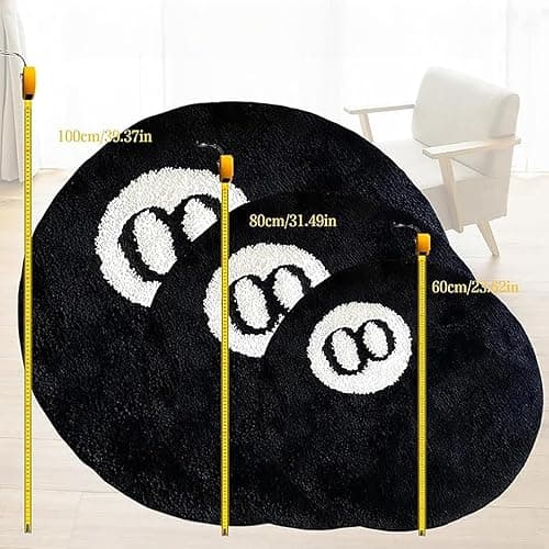 Wokii Tapis de Billard de Simulation à 8 Boules, Noir, Doux et Antidérapant, pour Salon, Chambre, Décorations de Fête (80 * 80cm) thumbnail 3