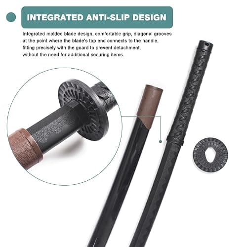 BJDJ Katana Sword - High Toughness Polypropylene Blade, Performing & Training, Includes Scabbard for Aikido thumbnail 3